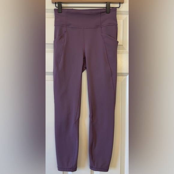 Lululemon Time To Sweat Crop Athletic Legging Mauve Purple Size 4 - Picture 1 of 9